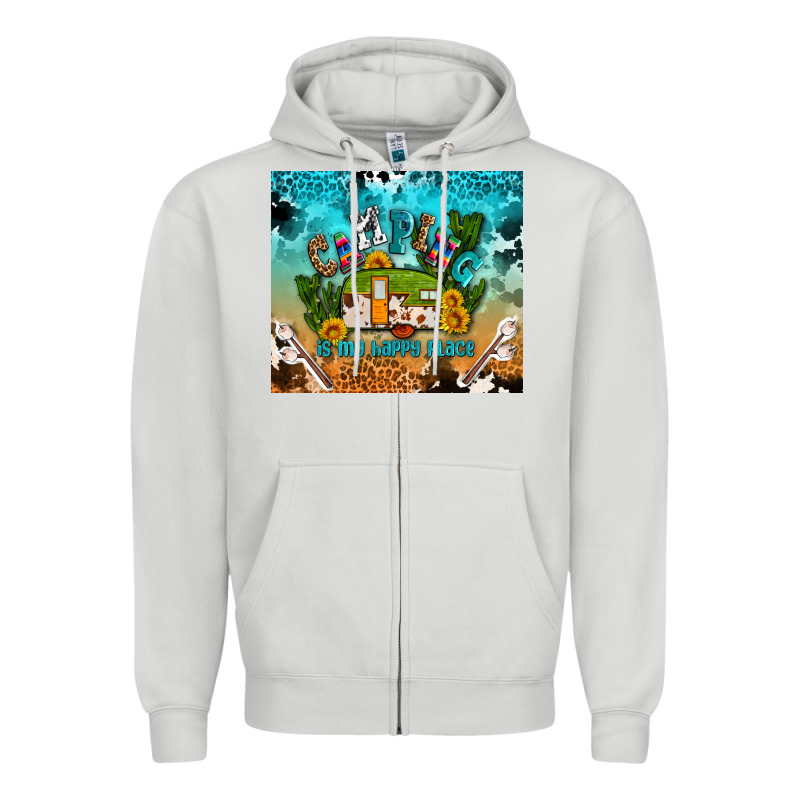Camping Is My Happy Place Zipper Hoodie by AdoDesignShop | Teevron