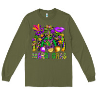 Army Green Mardi Gras Rainbow Long Sleeve Tee - BundleAndBundleShop