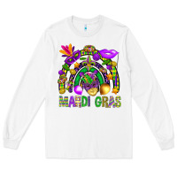 White Mardi Gras Rainbow Long Sleeve Tee - BundleAndBundleShop