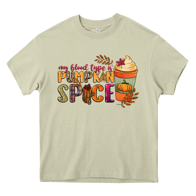 My Blood Type Is Pumpkin Spice Heavy Core Tee by NancyCooperArtShop | Teevron