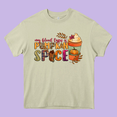 My Blood Type Is Pumpkin Spice Heavy Core Tee Designed By Nancycooperartshop