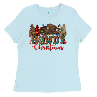 Baby Blue howdy christmas Ladies Tee - CowGirlArtShop