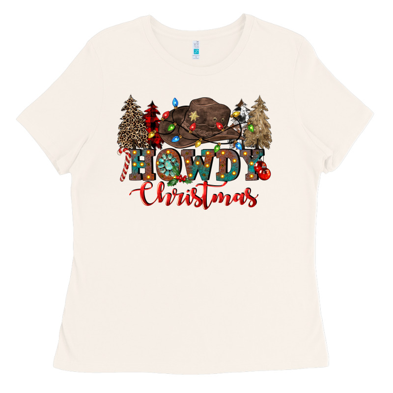 Howdy Christmas Ladies Tee by CowGirlArtShop | Teevron