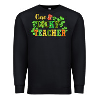 Black one lucky teacher Premium Sweatshirt - AdoDesignShop