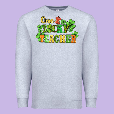 One Lucky Teacher Premium Sweatshirt Designed By Adodesignshop