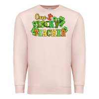 Pale Pink one lucky teacher Premium Sweatshirt - AdoDesignShop