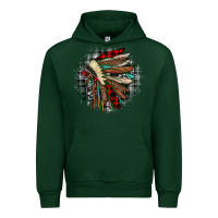 Forest Green indian headdress Urban Hoodie - JahusDesignShop