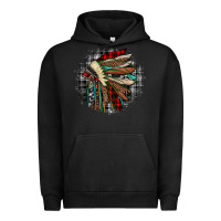 Pigment Black indian headdress Urban Hoodie - JahusDesignShop
