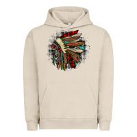 Pigment French Oak indian headdress Urban Hoodie - JahusDesignShop
