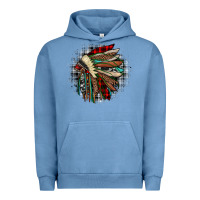 Pigment Pebble Blue indian headdress Urban Hoodie - JahusDesignShop