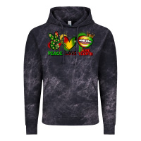 Cloud Black peace love juneteenth Vintage Hoodie - FaDigitalArtStudio