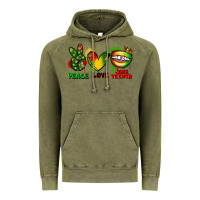 Vintage Olive peace love juneteenth Vintage Hoodie - FaDigitalArtStudio
