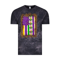 Cloud Black mardi gras usa flag leopard Vintage Tee - OliviaCreatesArt