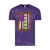 Cloud Purple mardi gras usa flag leopard Vintage Tee - OliviaCreatesArt