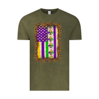 Vintage Olive mardi gras usa flag leopard Vintage Tee - OliviaCreatesArt