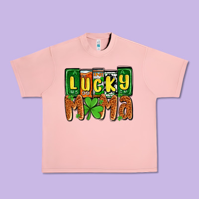 St. Patrick's Lucky Mama Urban Heavy Tee Designed By Oliviacreatesart