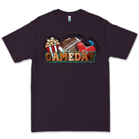 Plum Game day football popcorn Premium Tee - HowdyJamesFarm