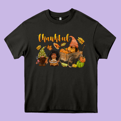 Thankful Afro Gnome Heavy Core Tee Designed By Nancycooperartshop
