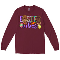 Burgundy Easter Vibes Long Sleeve Tee - BundleAndBundleShop