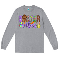 Heather Grey Easter Vibes Long Sleeve Tee - BundleAndBundleShop