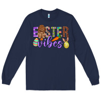 Navy Easter Vibes Long Sleeve Tee - BundleAndBundleShop