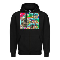 Black fuck everything skeletons Zipper Hoodie - AdoDesignShop