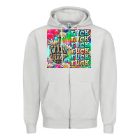 Dove Grey fuck everything skeletons Zipper Hoodie - AdoDesignShop
