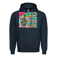 Navy fuck everything skeletons Zipper Hoodie - AdoDesignShop