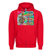 Red fuck everything skeletons Zipper Hoodie - AdoDesignShop