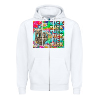 White fuck everything skeletons Zipper Hoodie - AdoDesignShop