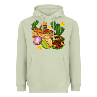 Matcha burrito  with sombrero and union with cactus Heavyweight Hoodie - AdoDesignShop
