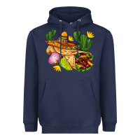 Burrito  With Sombrero And Union With Cactus Heavyweight Hoodie | Teevron