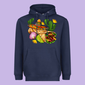 Burrito  With Sombrero And Union With Cactus Heavyweight Hoodie Designed By Adodesignshop