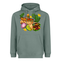 Sage burrito  with sombrero and union with cactus Heavyweight Hoodie - AdoDesignShop