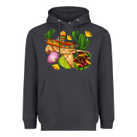 Smoke burrito  with sombrero and union with cactus Heavyweight Hoodie - AdoDesignShop