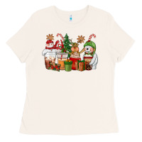 Bone christmas polar bear reindeer and snowman coffee c Ladies Tee - CowGirlArtShop