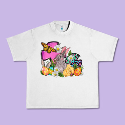 Easter Rabbits And Cross Urban Heavy Tee Designed By Oliviacreatesart