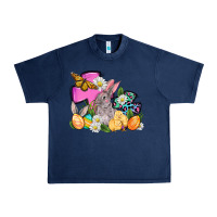 Navy Easter rabbits and cross Urban Heavy Tee - OliviaCreatesArt