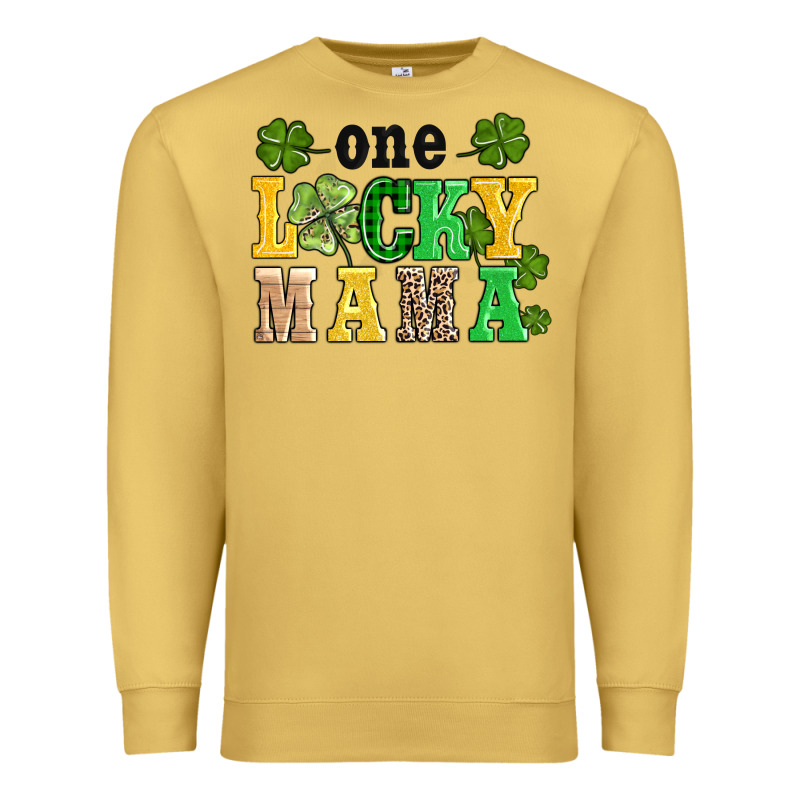 One Lucky Mama Premium Sweatshirt by AdoDesignShop | Teevron