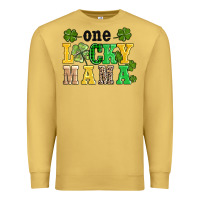 Antique Gold one lucky mama Premium Sweatshirt - AdoDesignShop