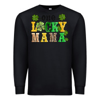 Black one lucky mama Premium Sweatshirt - AdoDesignShop