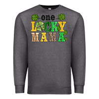 Charcoal Heather one lucky mama Premium Sweatshirt - AdoDesignShop
