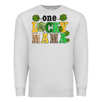 Dove Grey one lucky mama Premium Sweatshirt - AdoDesignShop