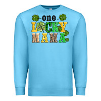 Ocean Blue one lucky mama Premium Sweatshirt - AdoDesignShop