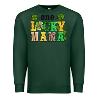 Sports Green one lucky mama Premium Sweatshirt - AdoDesignShop