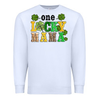 White one lucky mama Premium Sweatshirt - AdoDesignShop