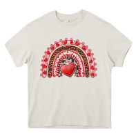 Cream valentines day rainbow with heart Heavy Core Tee - RanaPortraitStore