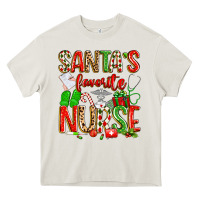 Cream santa's favorite nurse Heavy Core Tee - texasbilliewilder