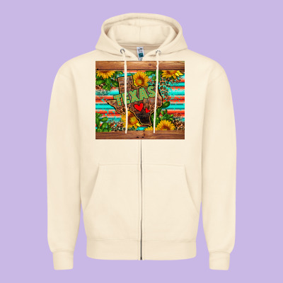 Texas Zipper Hoodie Designed By Adodesignshop