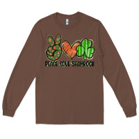 Chestnut peace love shamrock Long Sleeve Tee - FaDigitalArtStudio